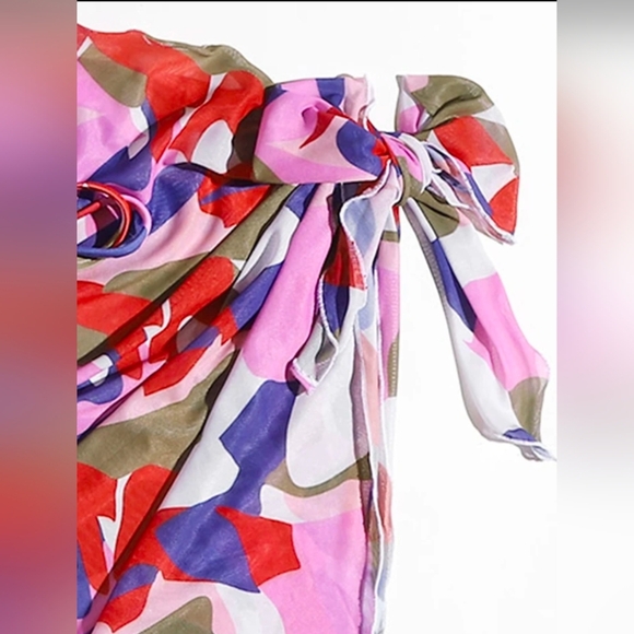 ROMWE Abstract Pattern Bikini Set 3 piece Set - Picture 2 of 6